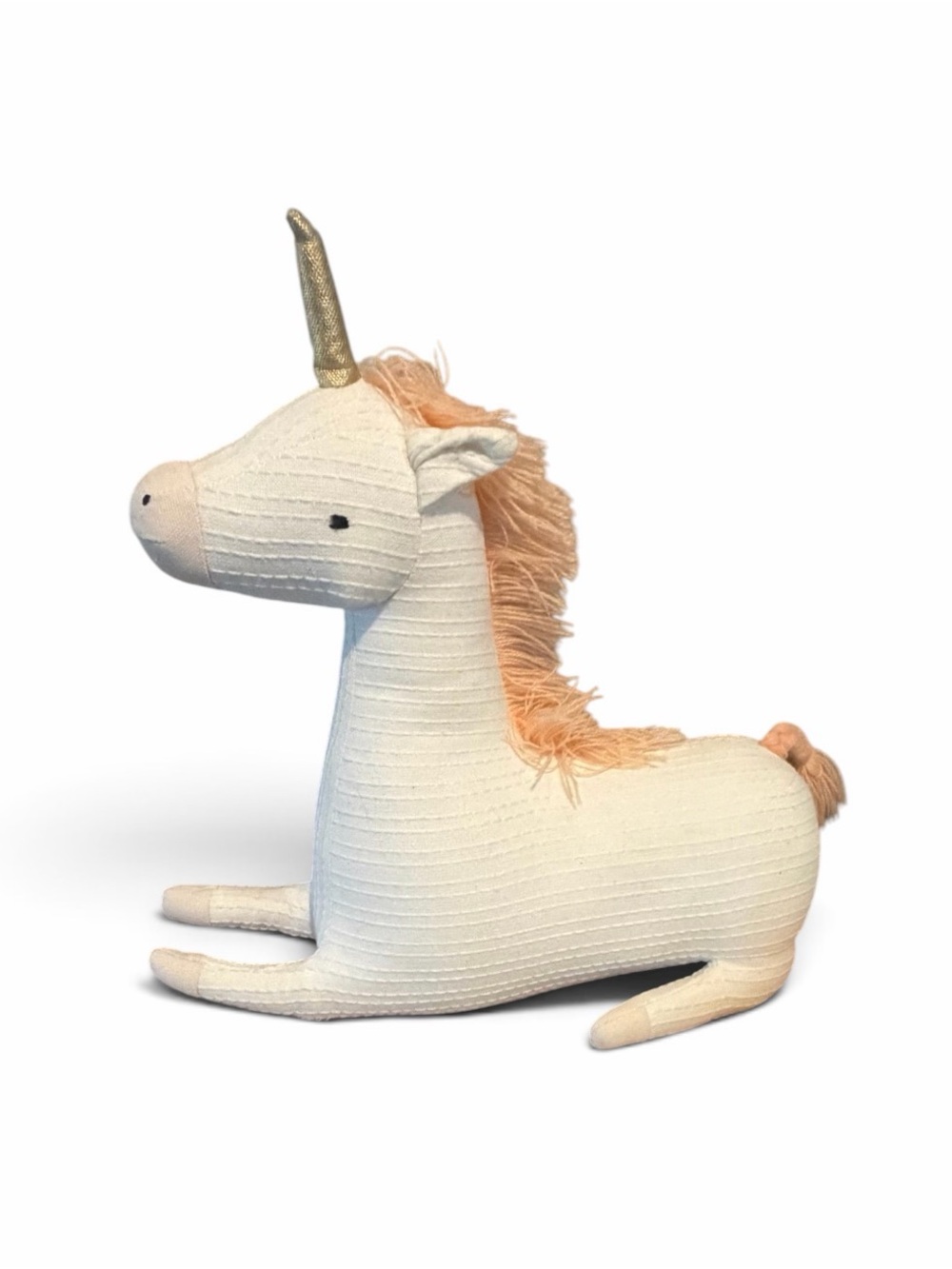 Pillowfort Unicorn Decorative Pillow White Pink Gold 12”x12” OEKO-TEX Plush